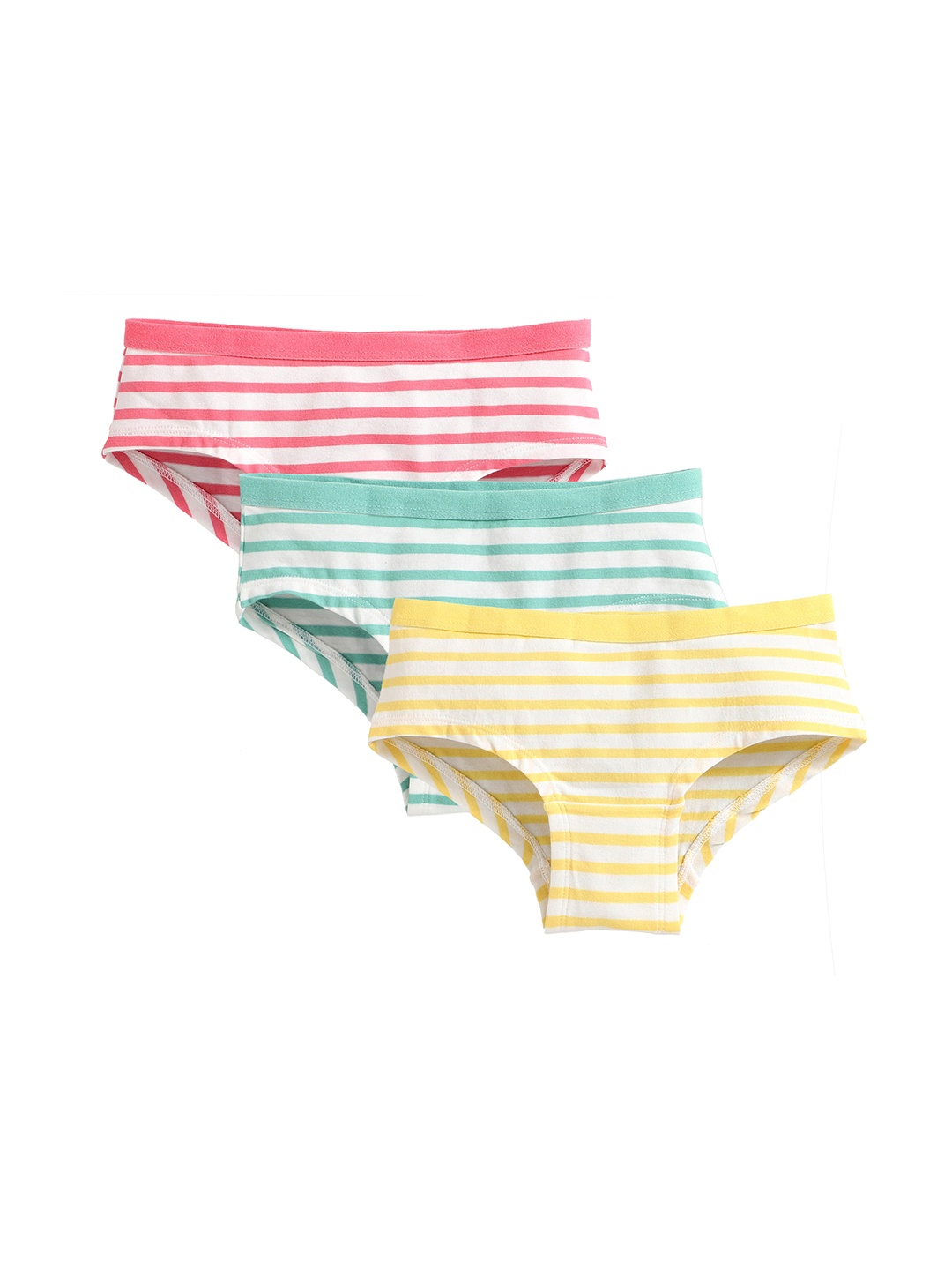 

Charm n Cherish Girls Multicolored Set of 3 Striped Hipster Briefs GWHIP26, Multi