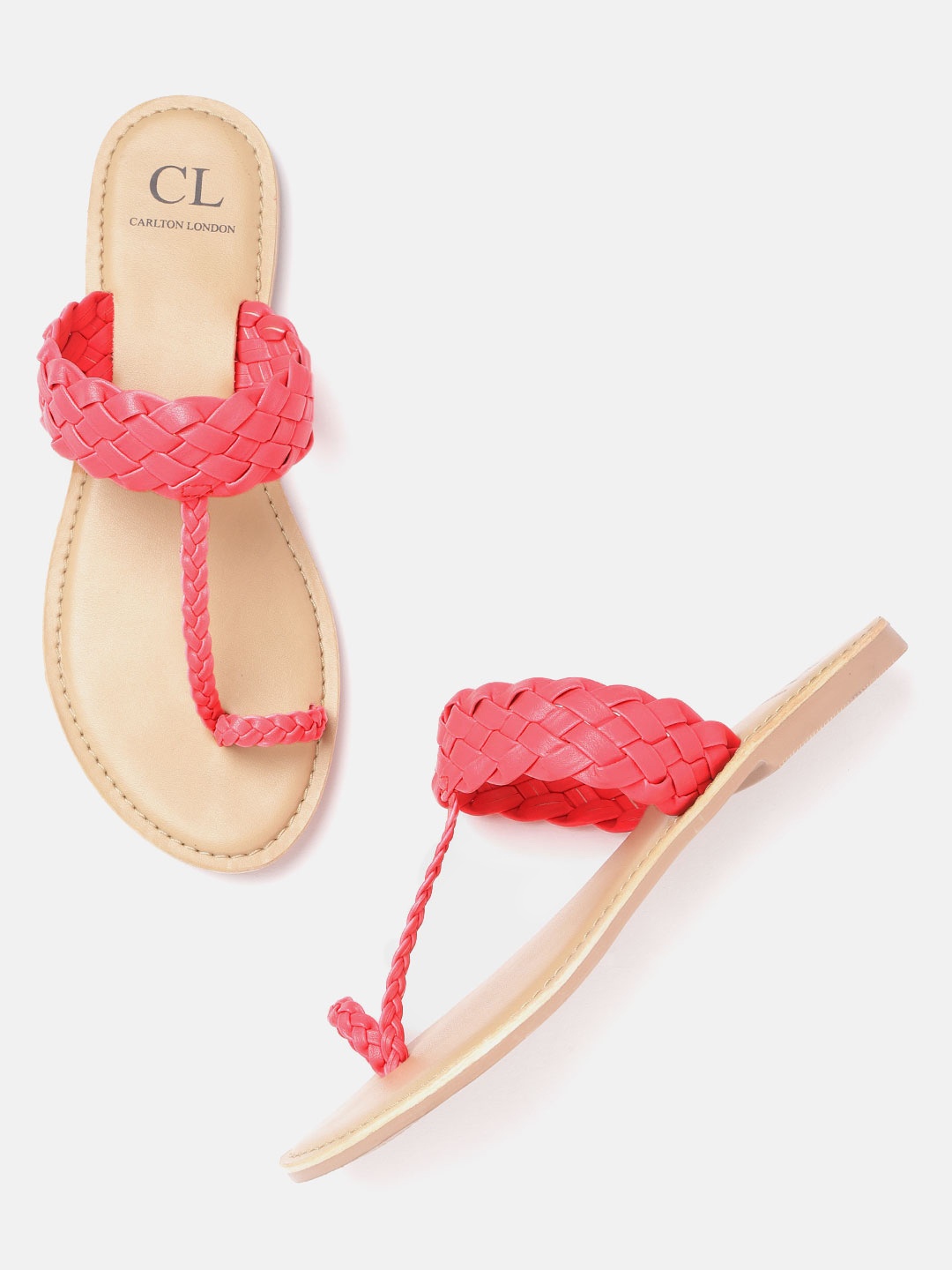 

Carlton London Women Pink Basketweave One Toe Flats