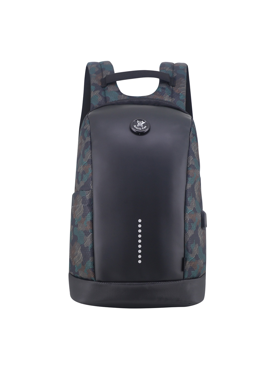 

Arctic Fox Unisex Black & Navy Blue Solid Slope Anti Theft Backpack With USB Charging