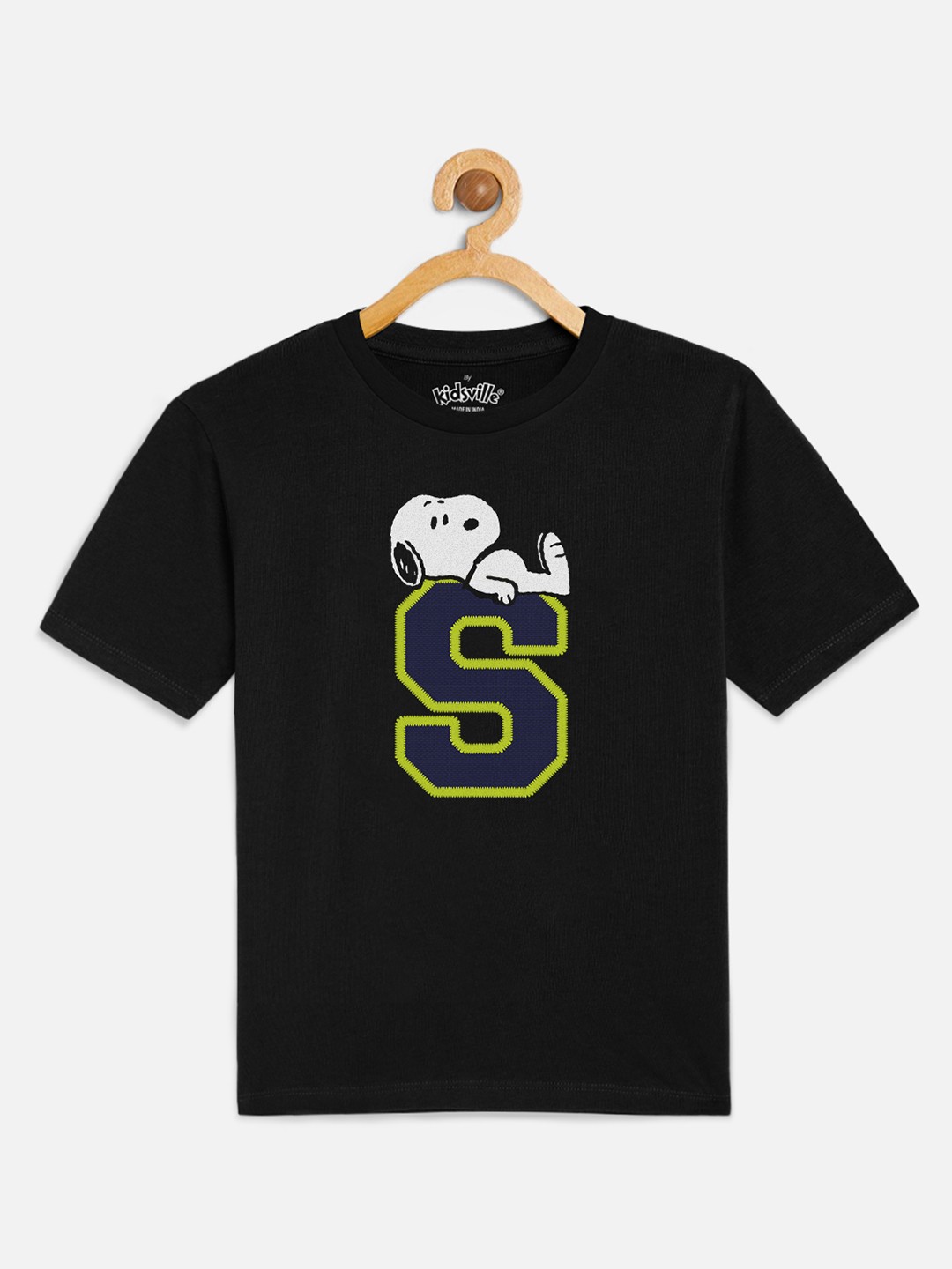 

Kids Ville Peanuts Printed Black T-shirt for Boys
