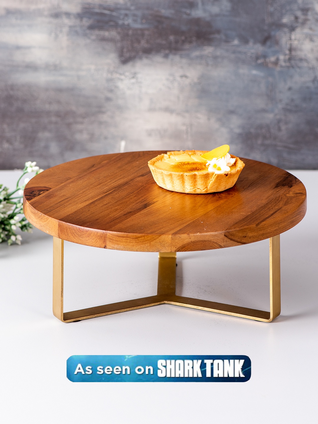 

nestroots Set Of 2 Brown & Gold-Toned Cake Stands