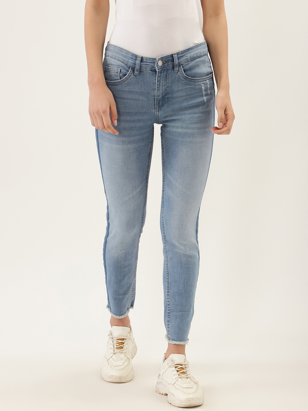 

Malachi Women Blue Skinny Fit High-Rise Clean Look Stretchable Cropped Jeans