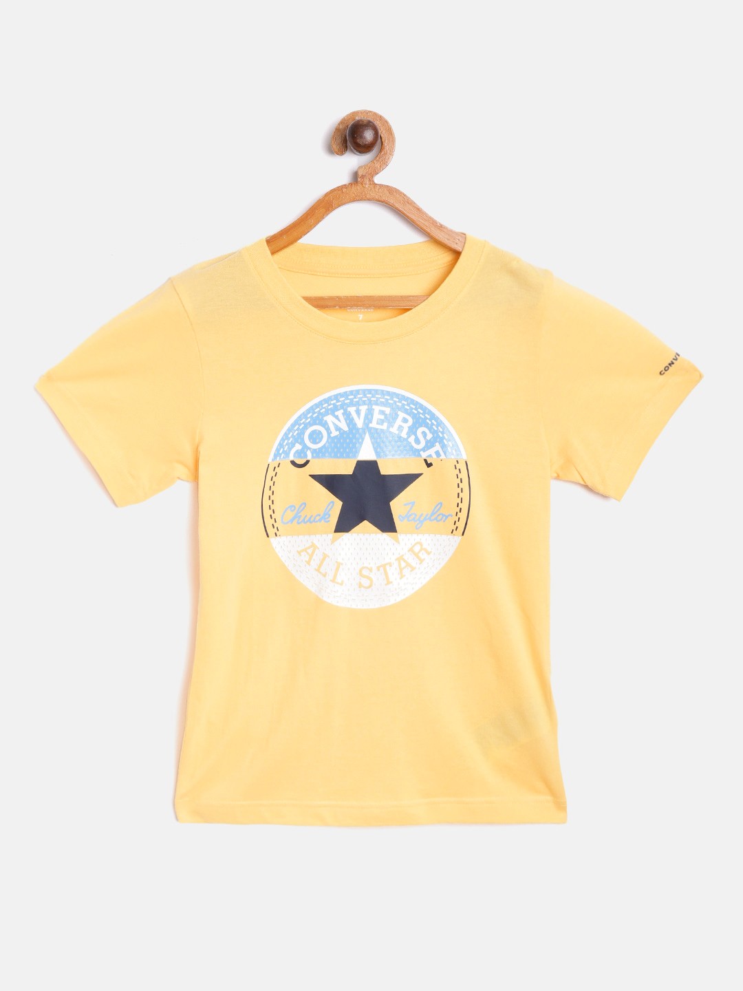 

Converse Boys Yellow Blue Pure Cotton Brand Logo Printed Round Neck Pure Cotton T-shirt