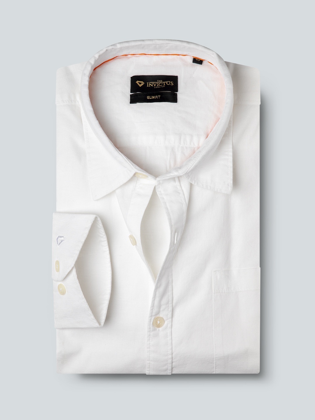 

INVICTUS Men White Slim Fit Cotton Linen Formal Shirt