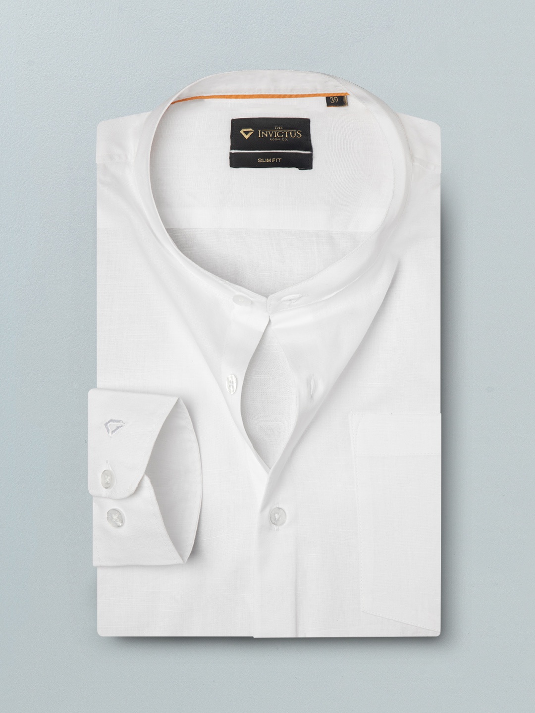 

INVICTUS Men White Slim Fit Cotton Linen Formal Shirt