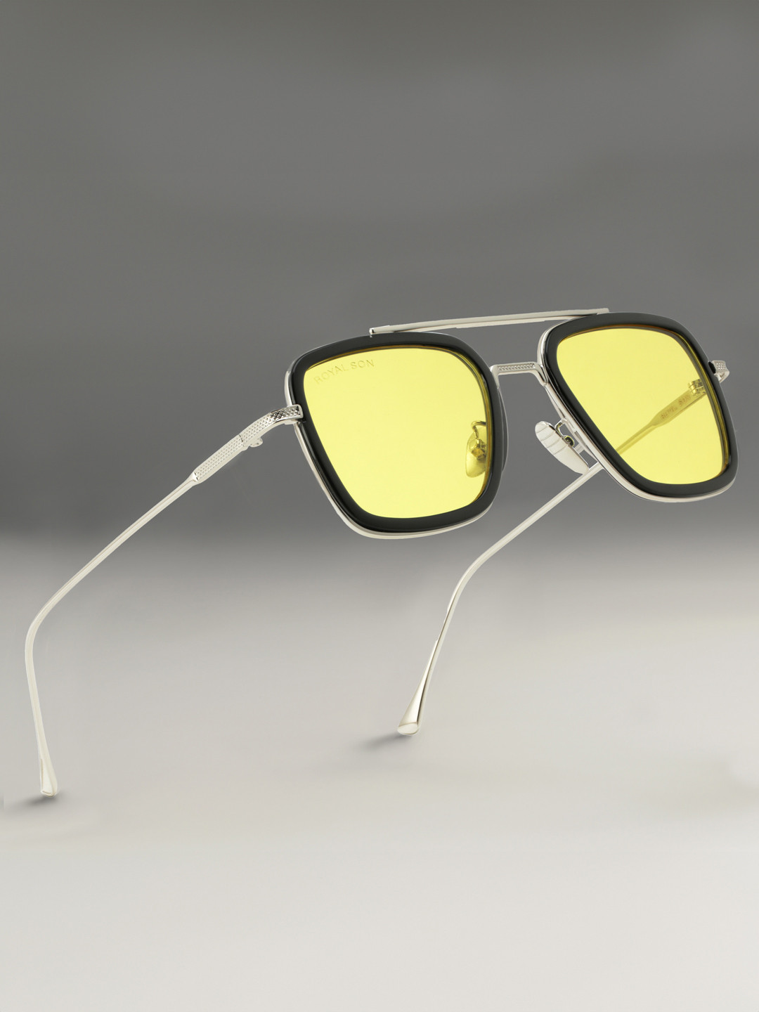 

ROYAL SON Men UV Protected Lens Square Sunglasses-CHI0074-C1, Yellow