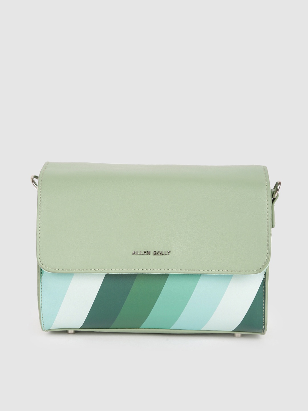

Allen Solly Green Striped Sling Bag
