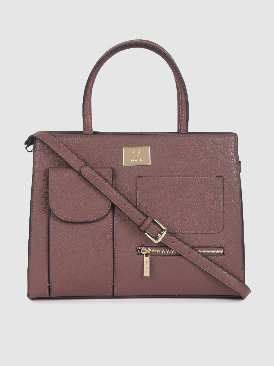

Allen Solly Mauve Solid Handheld Bag