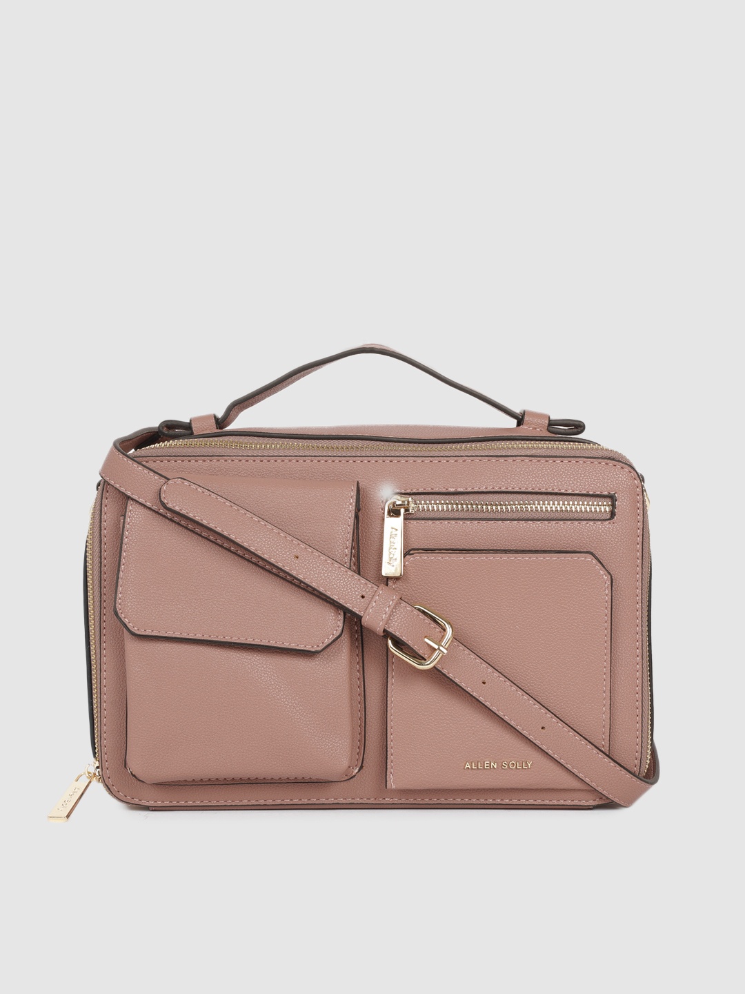 

Allen Solly Nude Pink Solid Handheld Bag