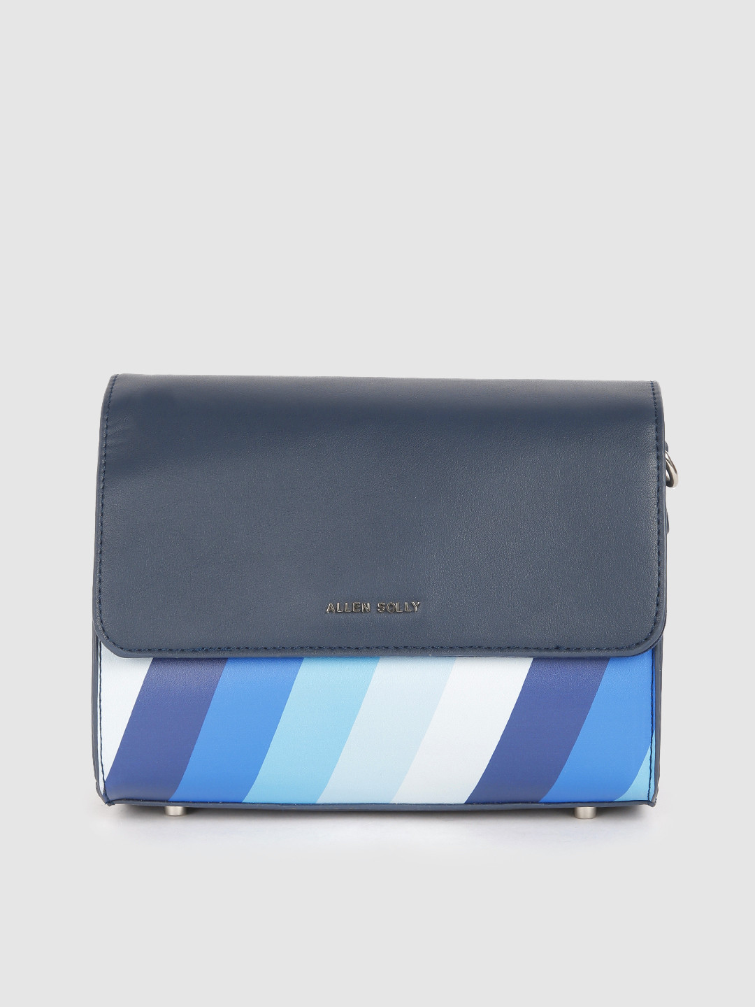

Allen Solly Navy Blue Striped Sling Bag