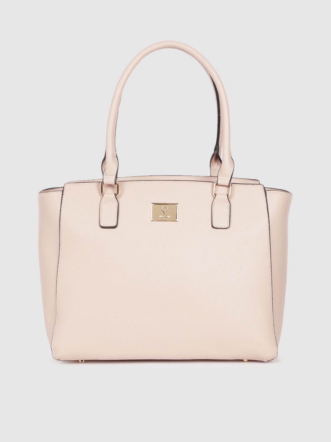 

Allen Solly Nude-Coloured Solid Laptop Handheld Bag