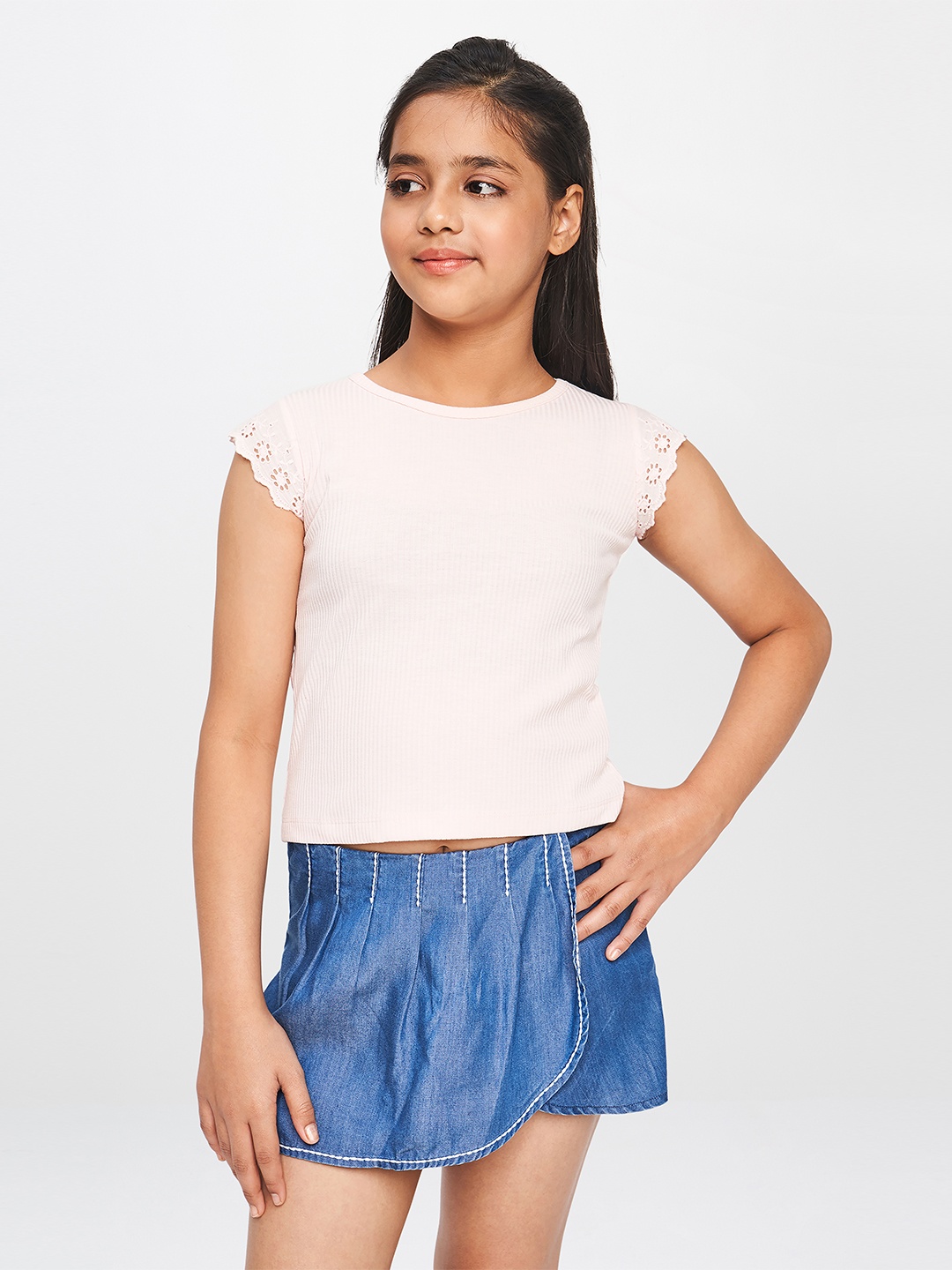 

Global Desi Pink Solid Regular Top