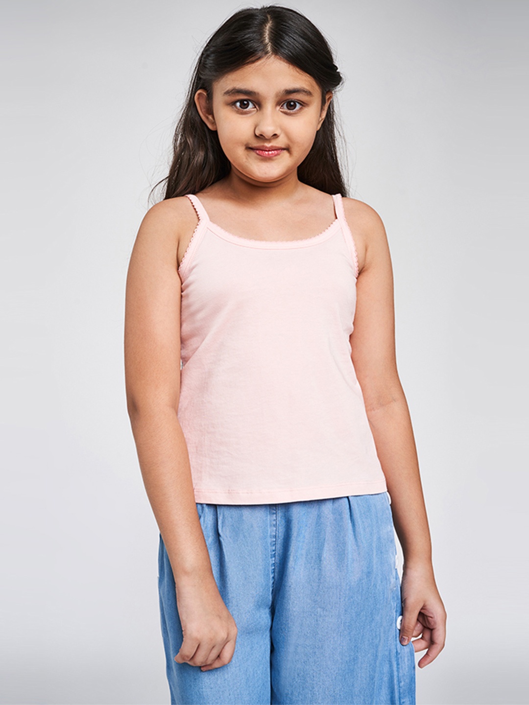 

Global Desi Pink Solid Regular Top