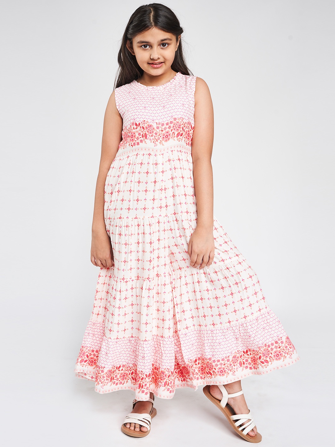 

Global Desi Girls Pink Printed Basic Jumpsuit