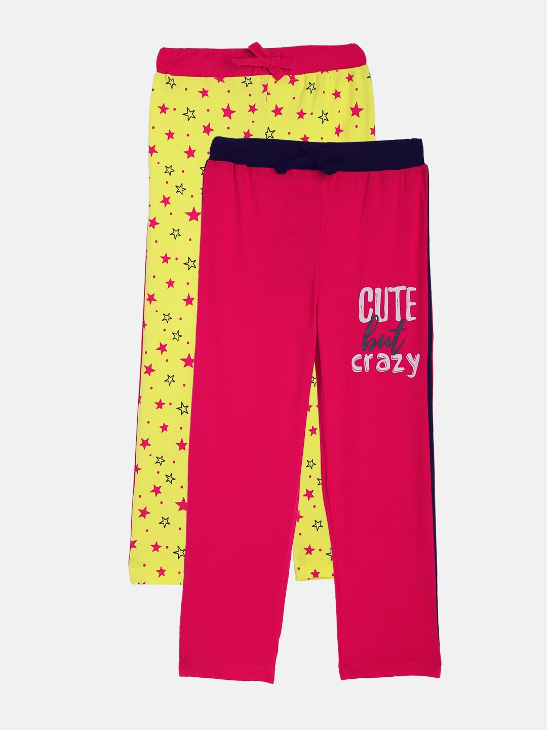 

Eteenz Girls Pack Of 2 Printed Track Pants, Yellow