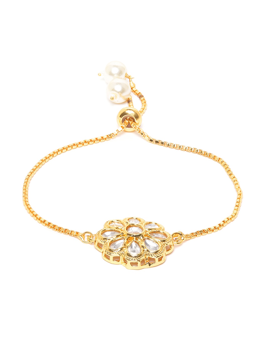 

Zobby Gold-Plated Kundan Studded Handcrafted Bracelet