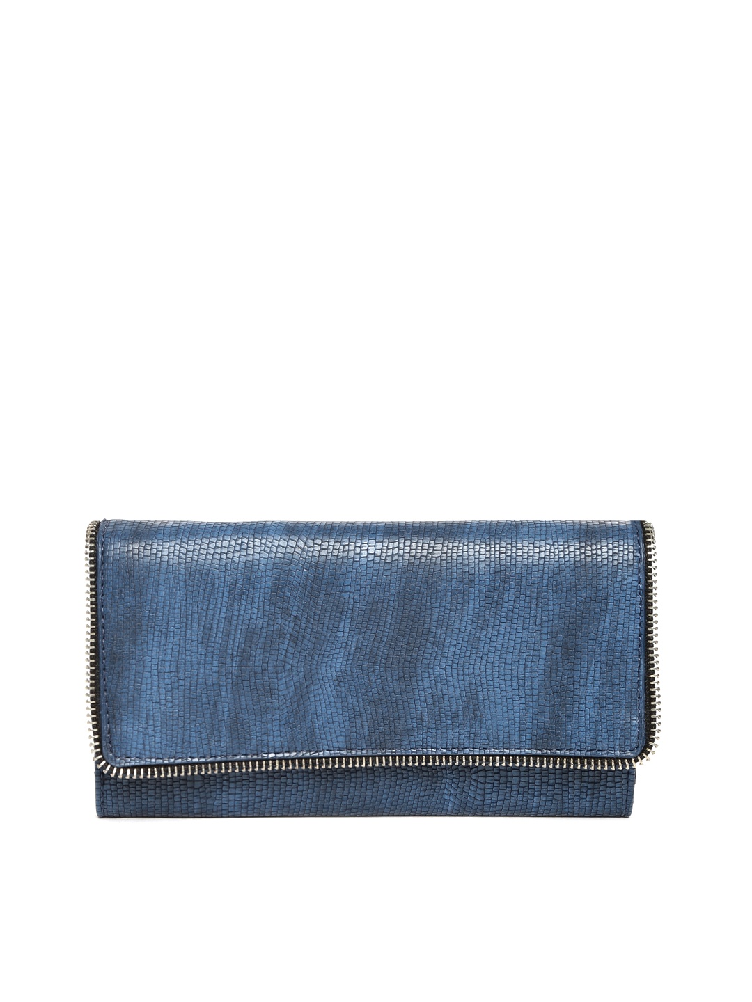 

Baggit Women Blue Snakeskin Textured Wallet