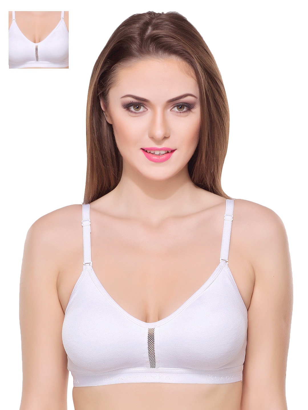 

Lady Lyka Pack of 2 White Seamless Full-Coverage Bras