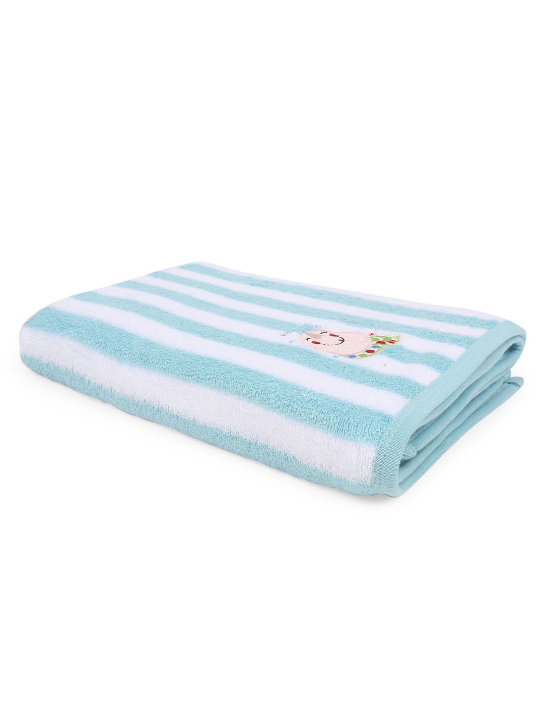

My Milestones Unisex Infant Turquoise Blue & White Striped 350 GSM Bath Towel