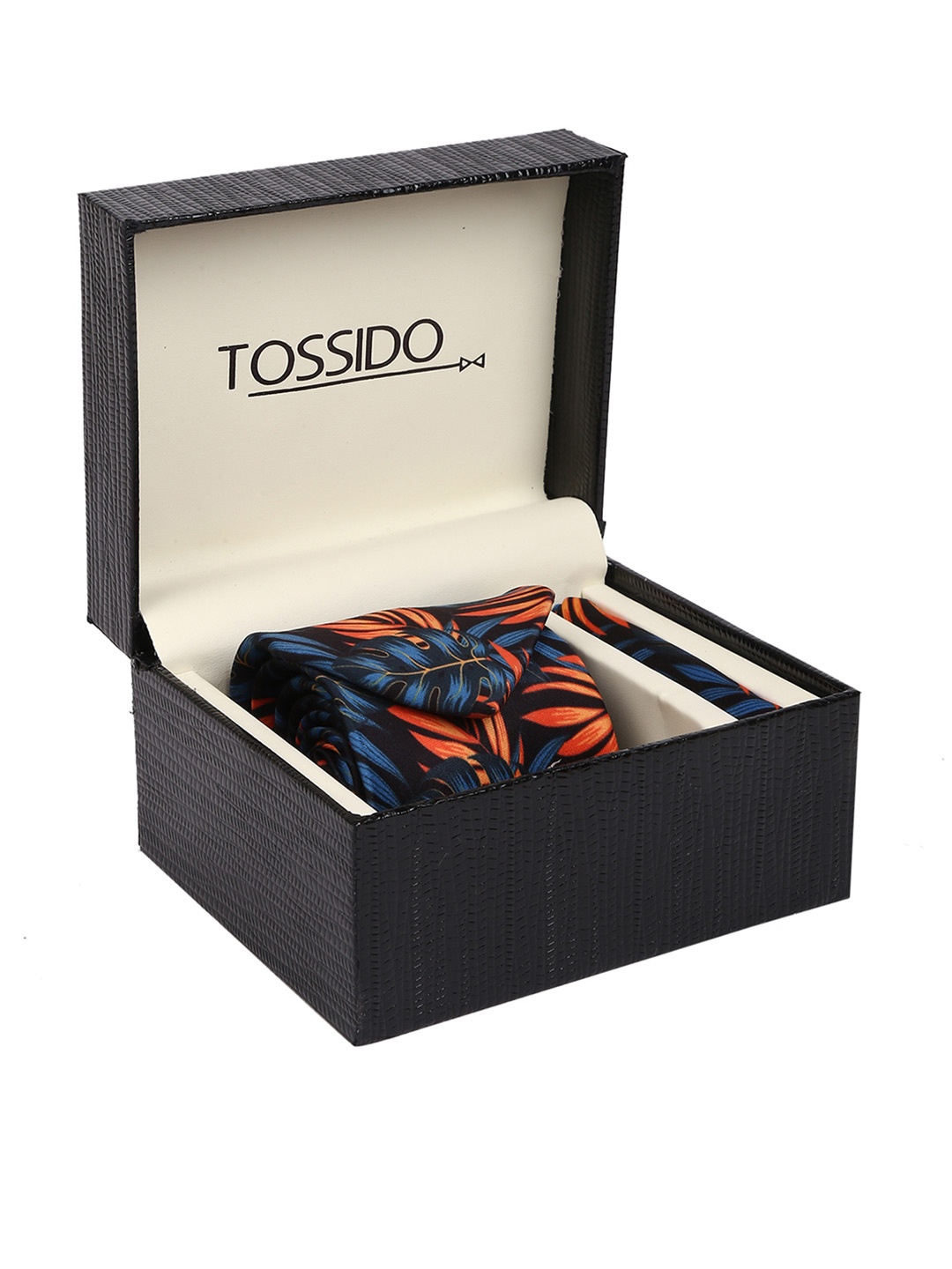 

Tossido Men Blue & Orange Printed Accessory Gift Set