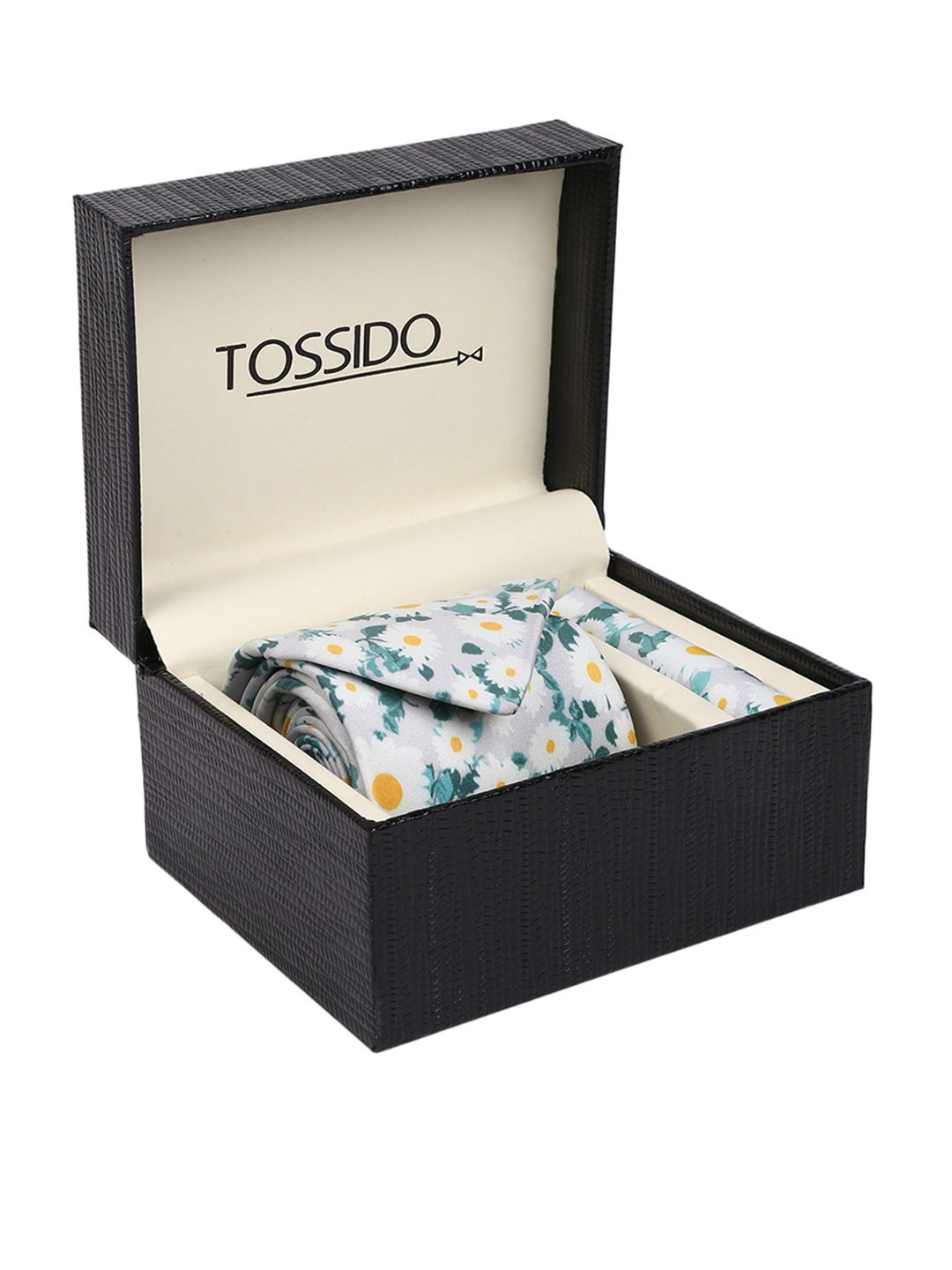 

Tossido Men White & Green Printed Accessory Gift Set