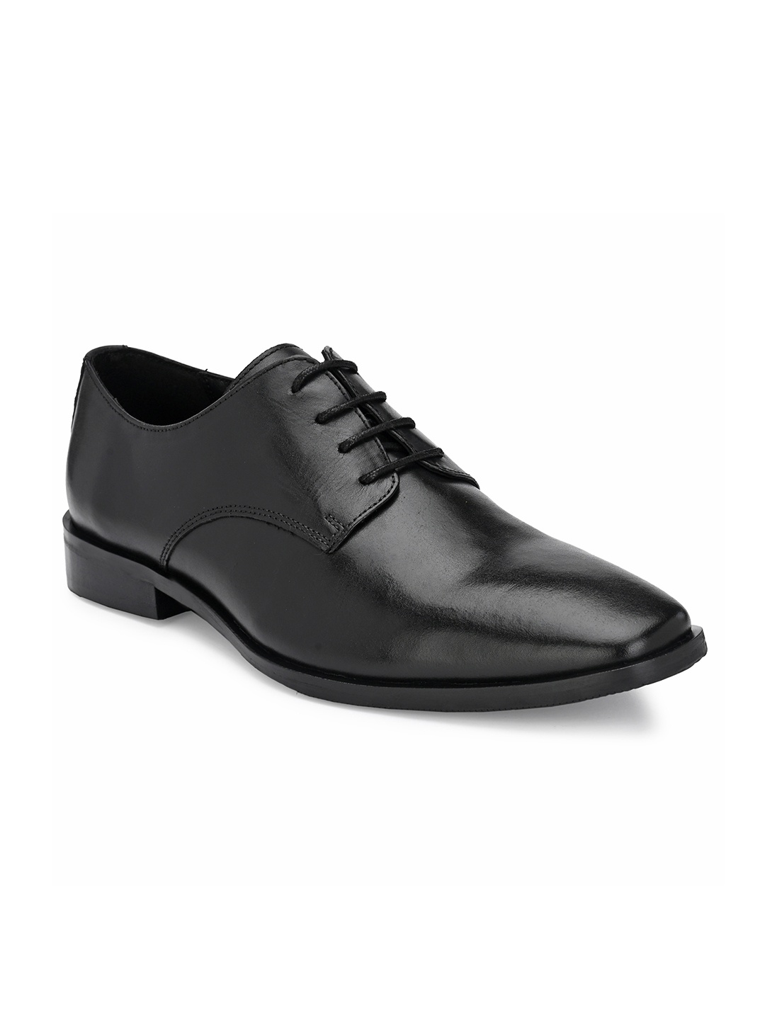 

CARLO ROMANO Men Black Solid Leather Derbys