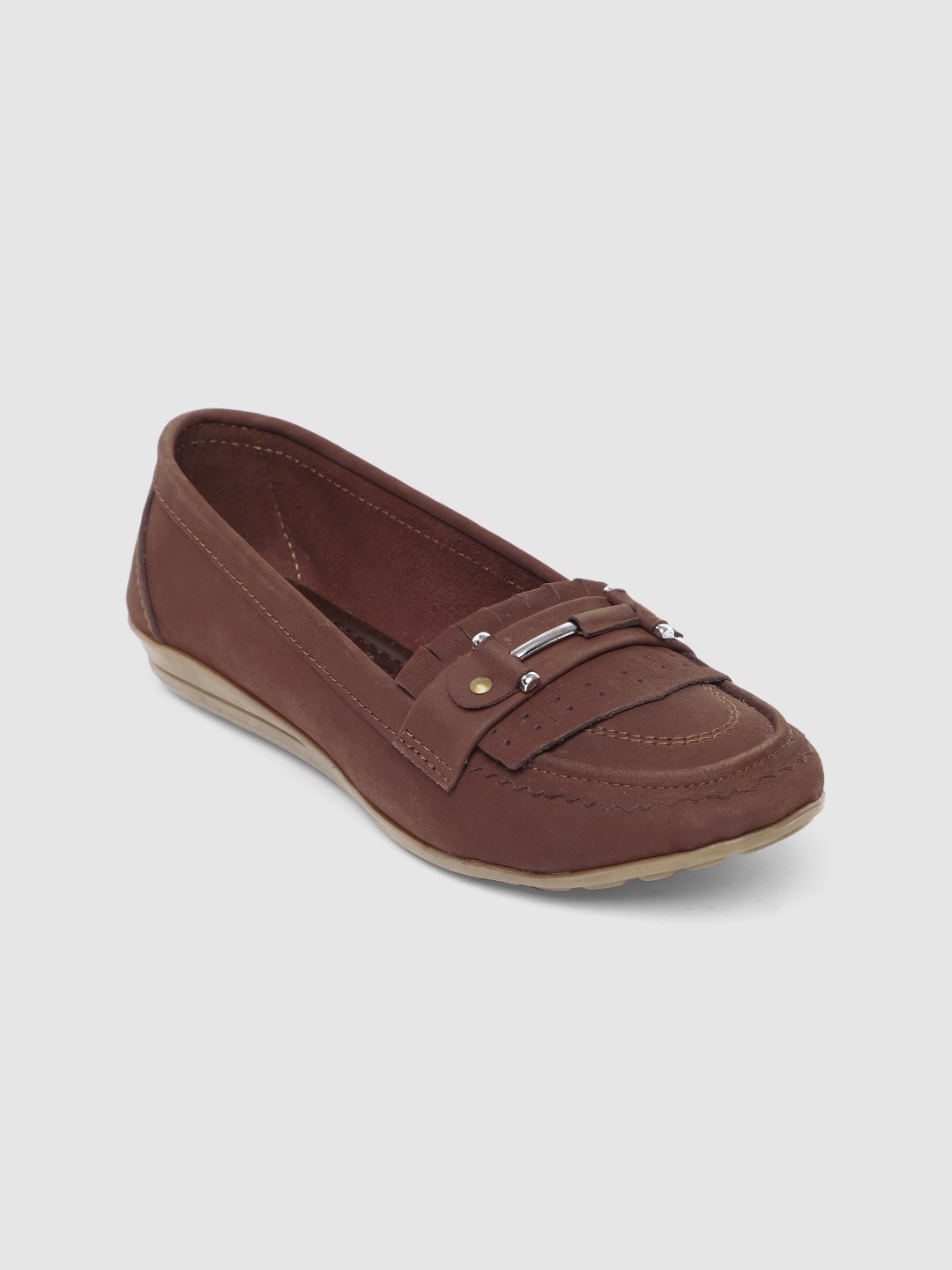 

Catwalk Women Brown Leather Fringed Loafers