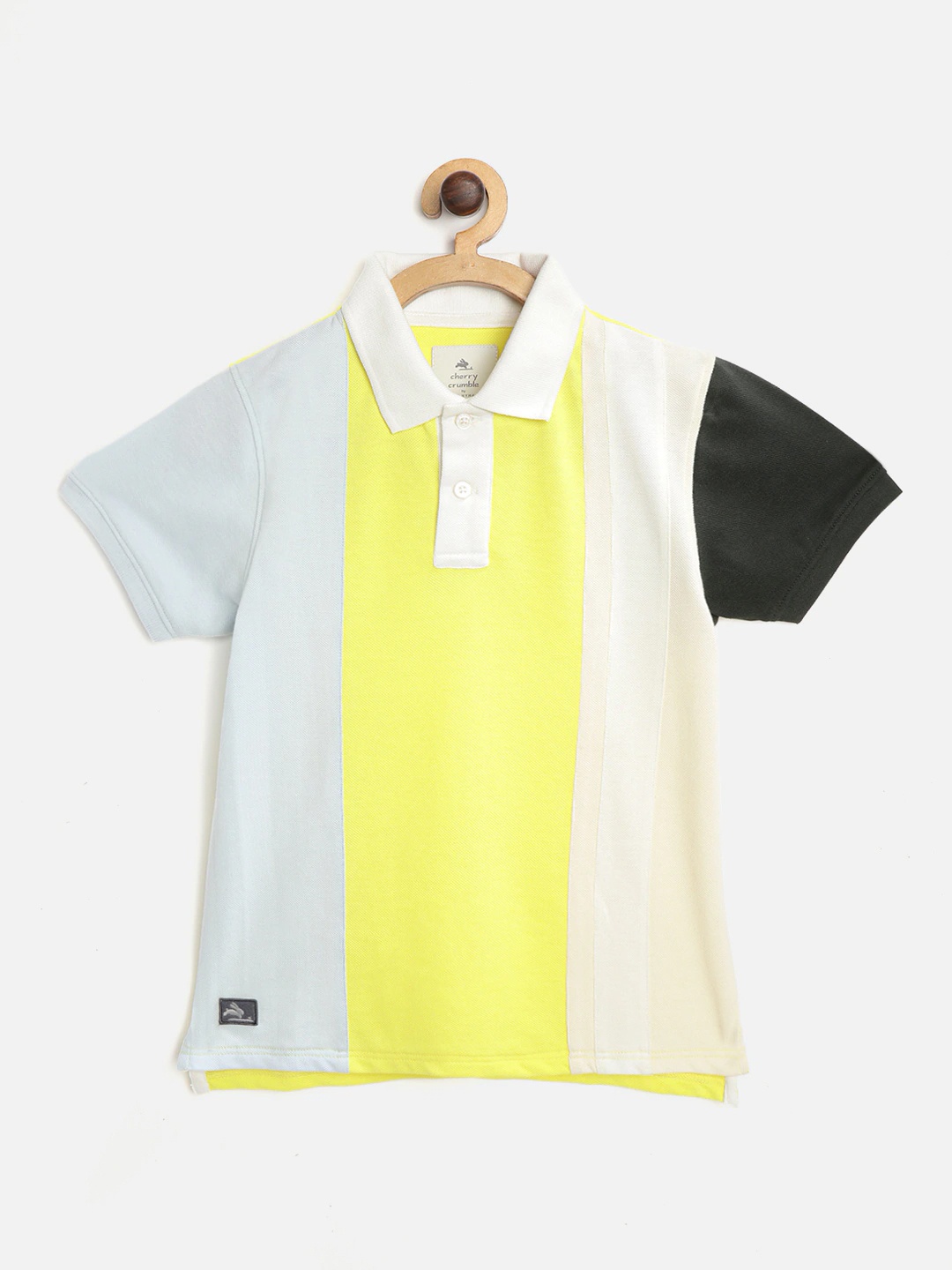 

Cherry Crumble Boys Yellow Colourblocked Polo Collar T-shirt