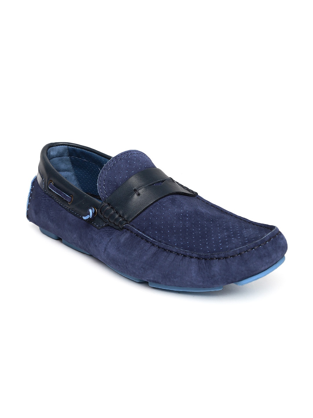 

Language Men Blue Leather Loafers
