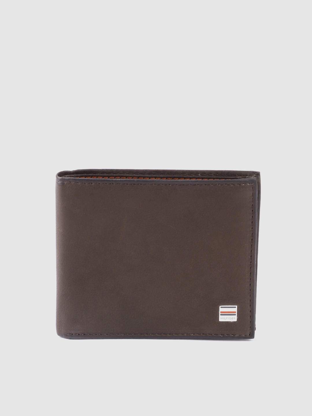 

Tommy Hilfiger Men Coffee Brown Solid Leather Two Fold Wallet