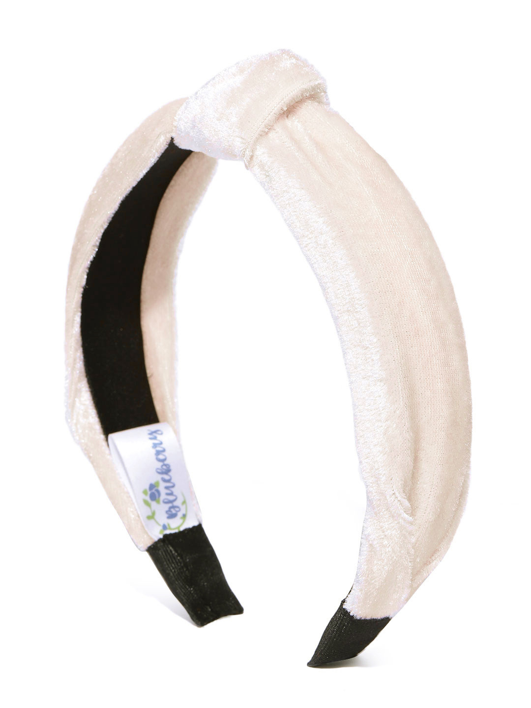 

Blueberry Women Off-White Velvet Hairband with Knot Detail