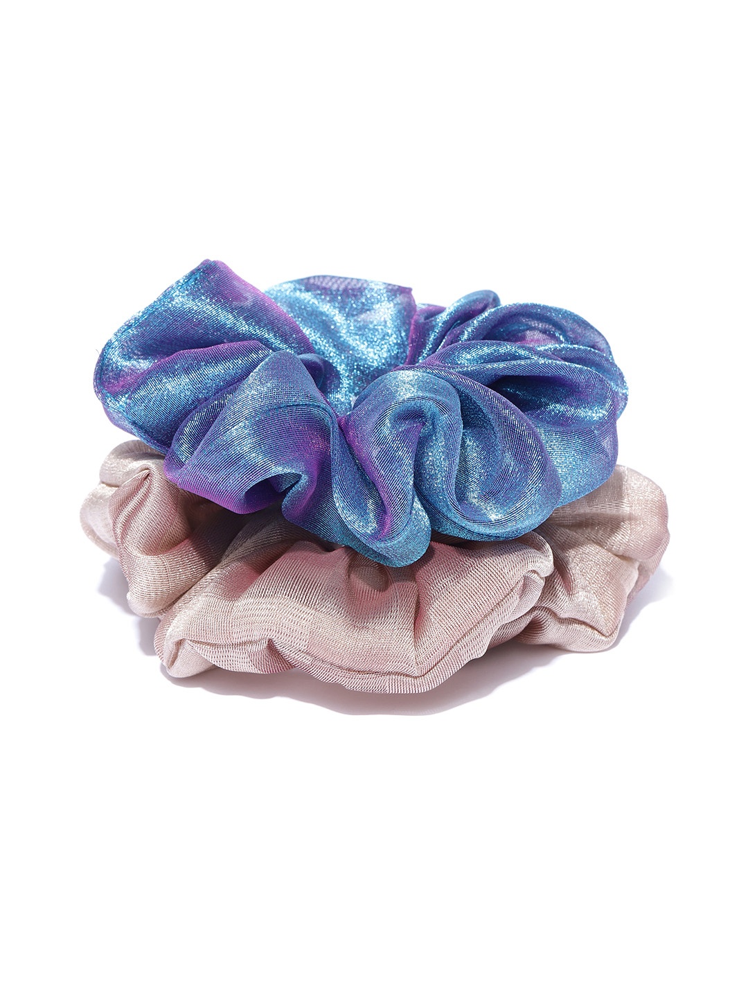 

Blueberry Women Set of 2 Scrunchies with Sheen Effect, Teal