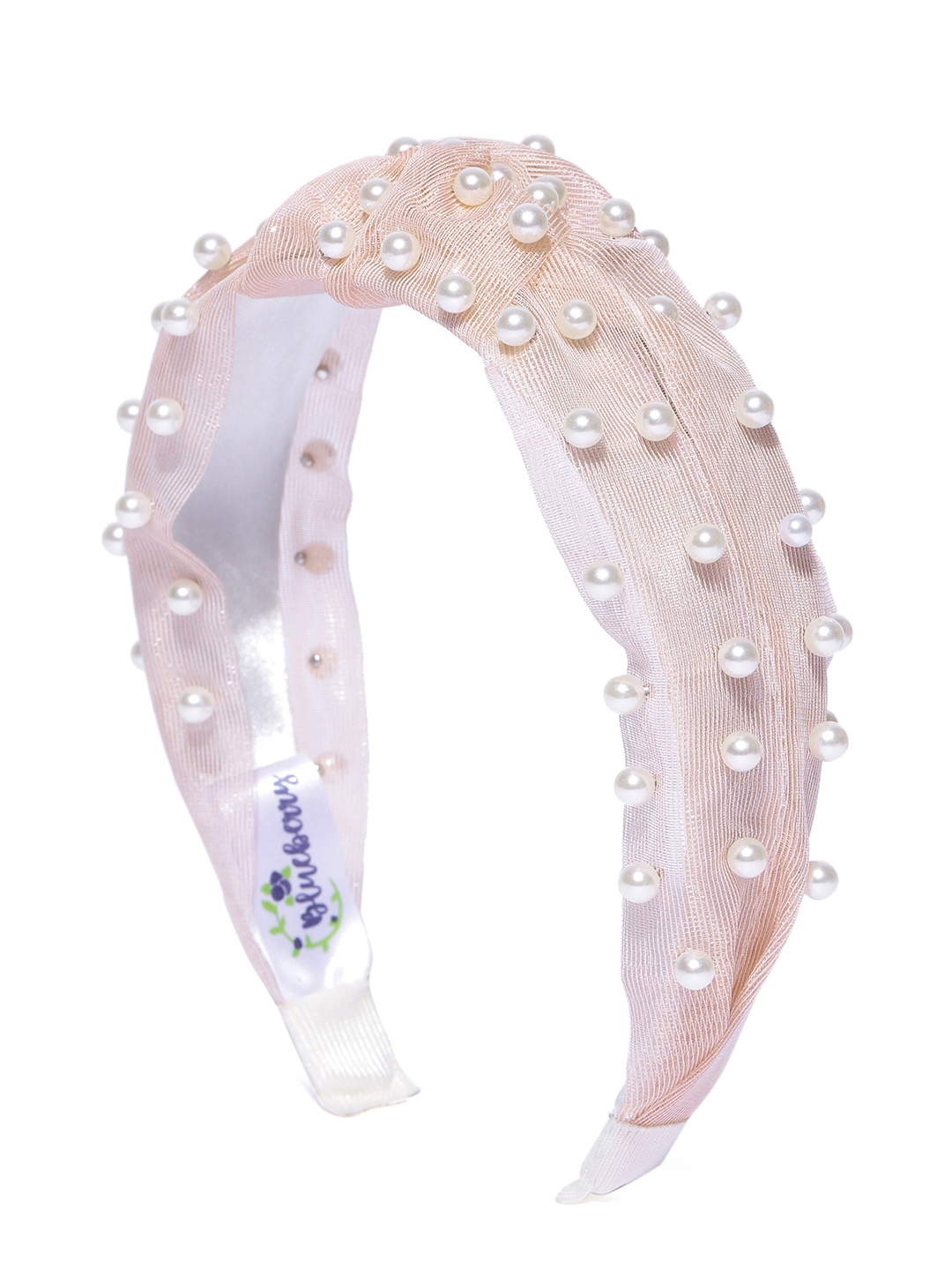 

Blueberry Women Peach-Coloured & White Beaded Hairband