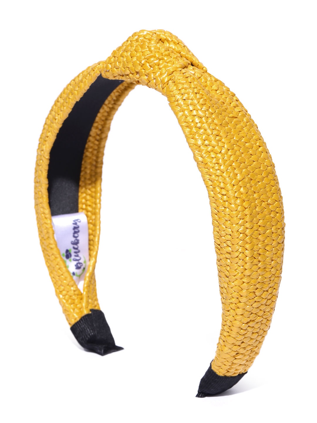 

Blueberry Women Mustard Yellow Basketweave Jute Hairband