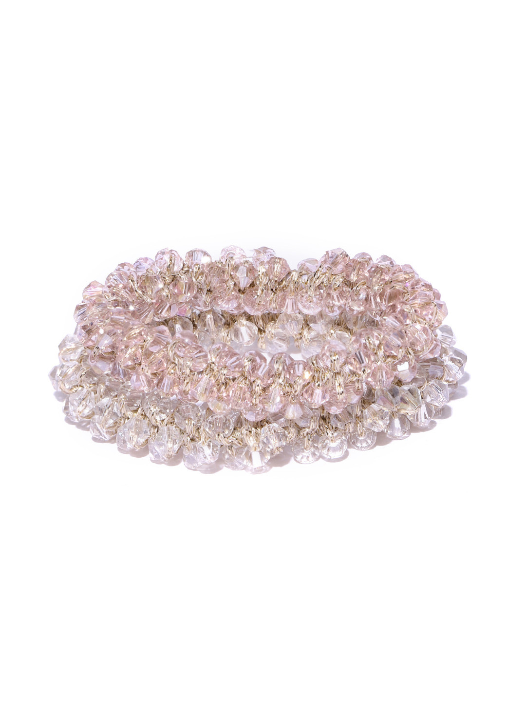 

Blueberry Women Set of 2 Beaded Scrunchies, Pink