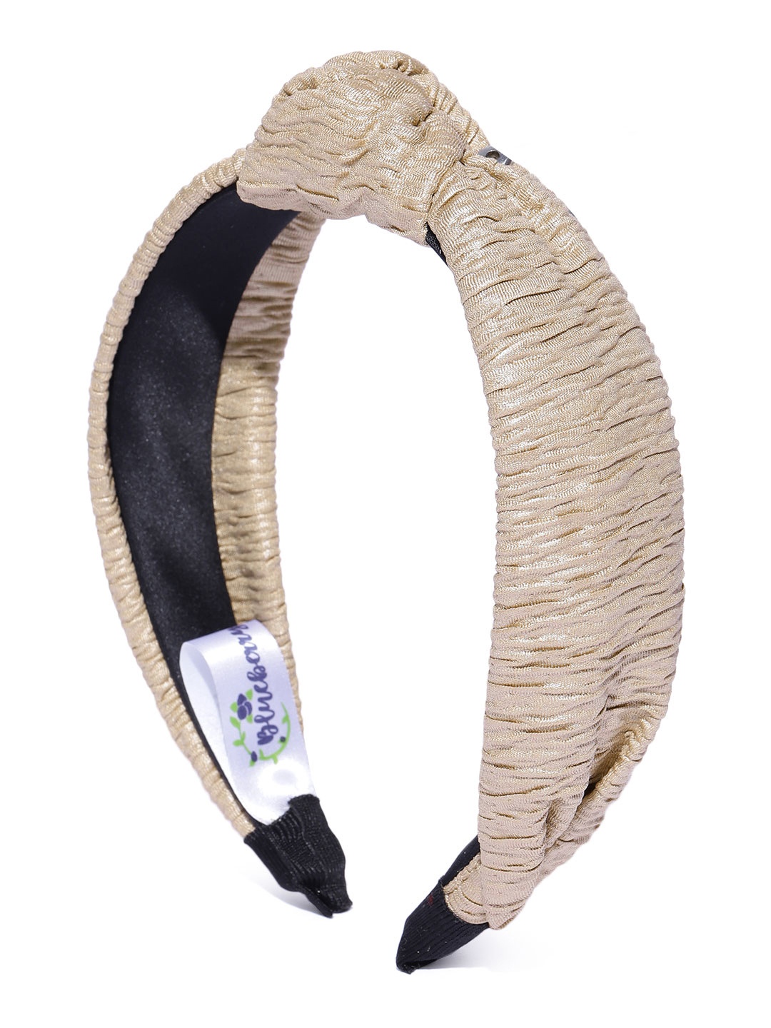 

Blueberry Women Beige Crinkled Hairband with Knot Detail