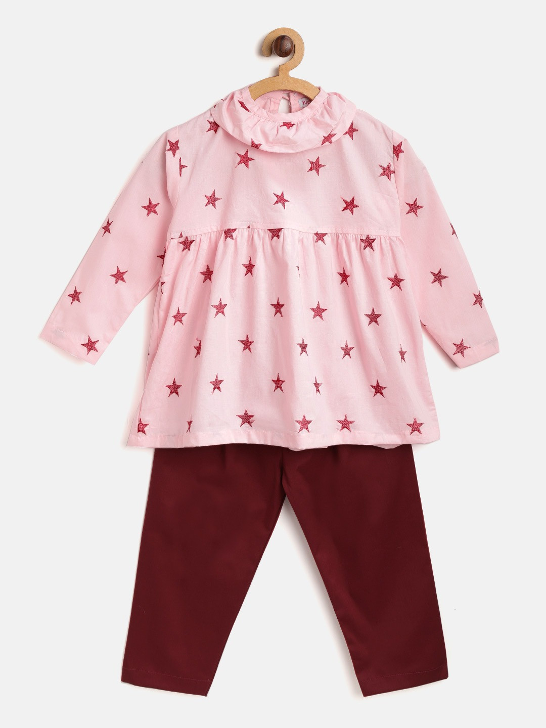 

Kids Clan Kids Pink & Maroon Printed Night Suit