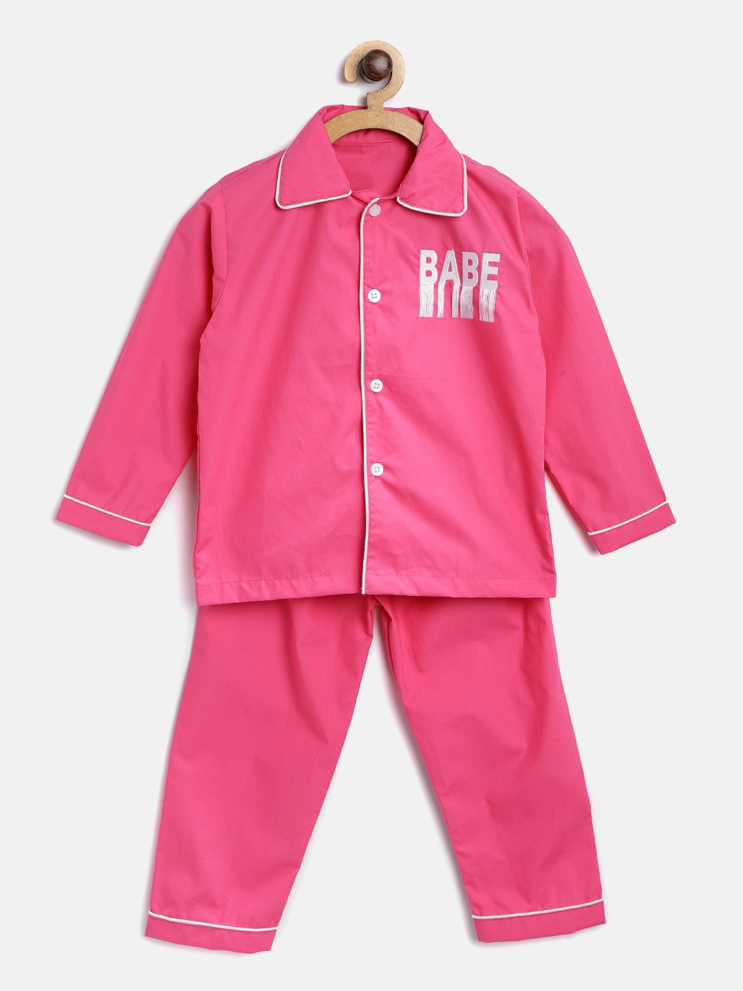 

Kids Clan Unisex Kids Pink Solid Night Suit