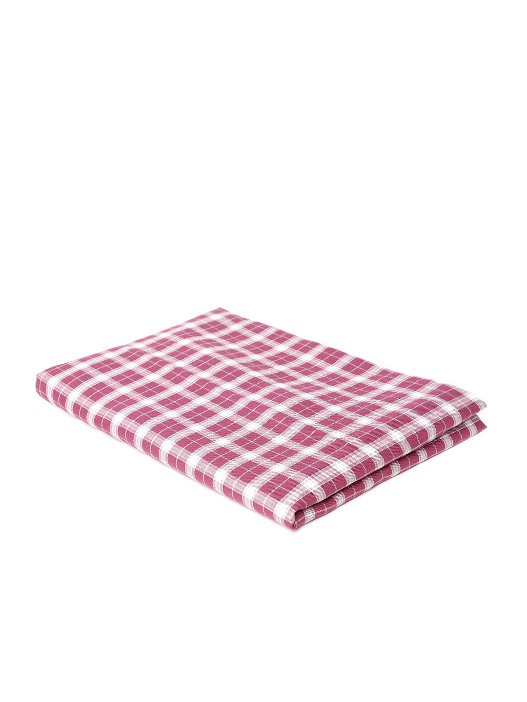 

LONDON CROSS Men Maroon & Off-White Checked Shirt Cotton Clothing Fabric