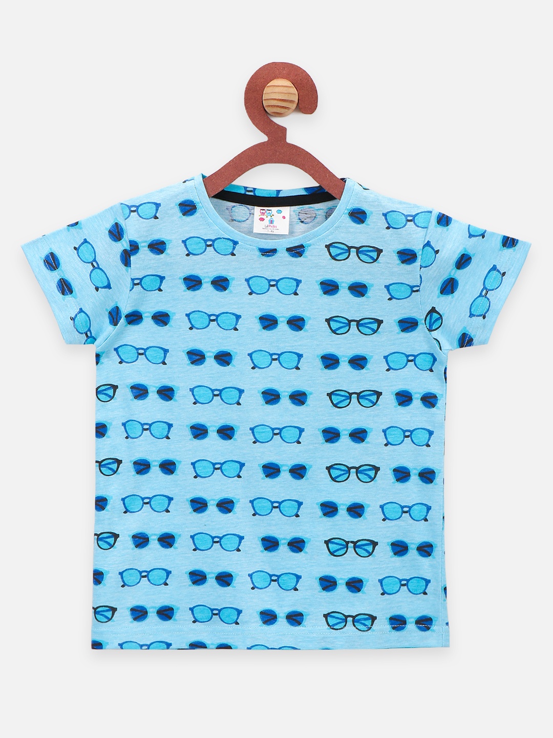

LilPicks Boys Blue Printed Round Neck T-shirt