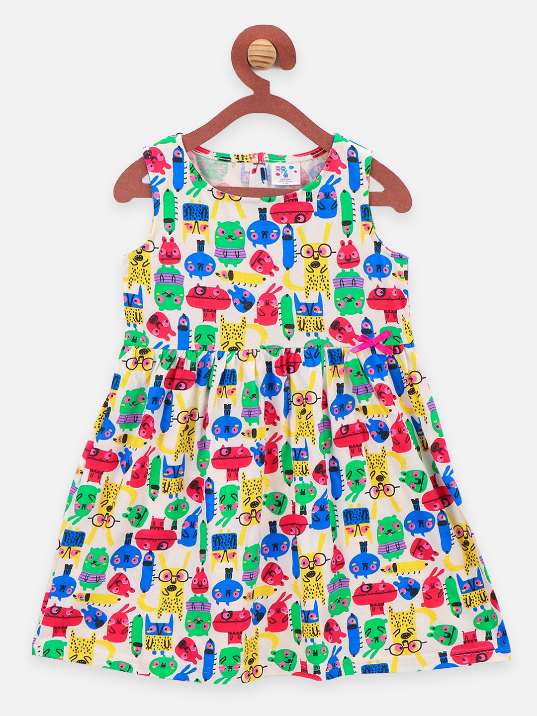 

LilPicks Girls Multicoloured Printed Fit and Flare Dress, Multi