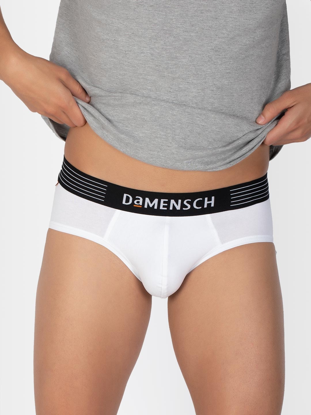 

DAMENSCH Men Anti Bacterial Solid Deo Cotton Briefs DAM-CTS-B-LW, White