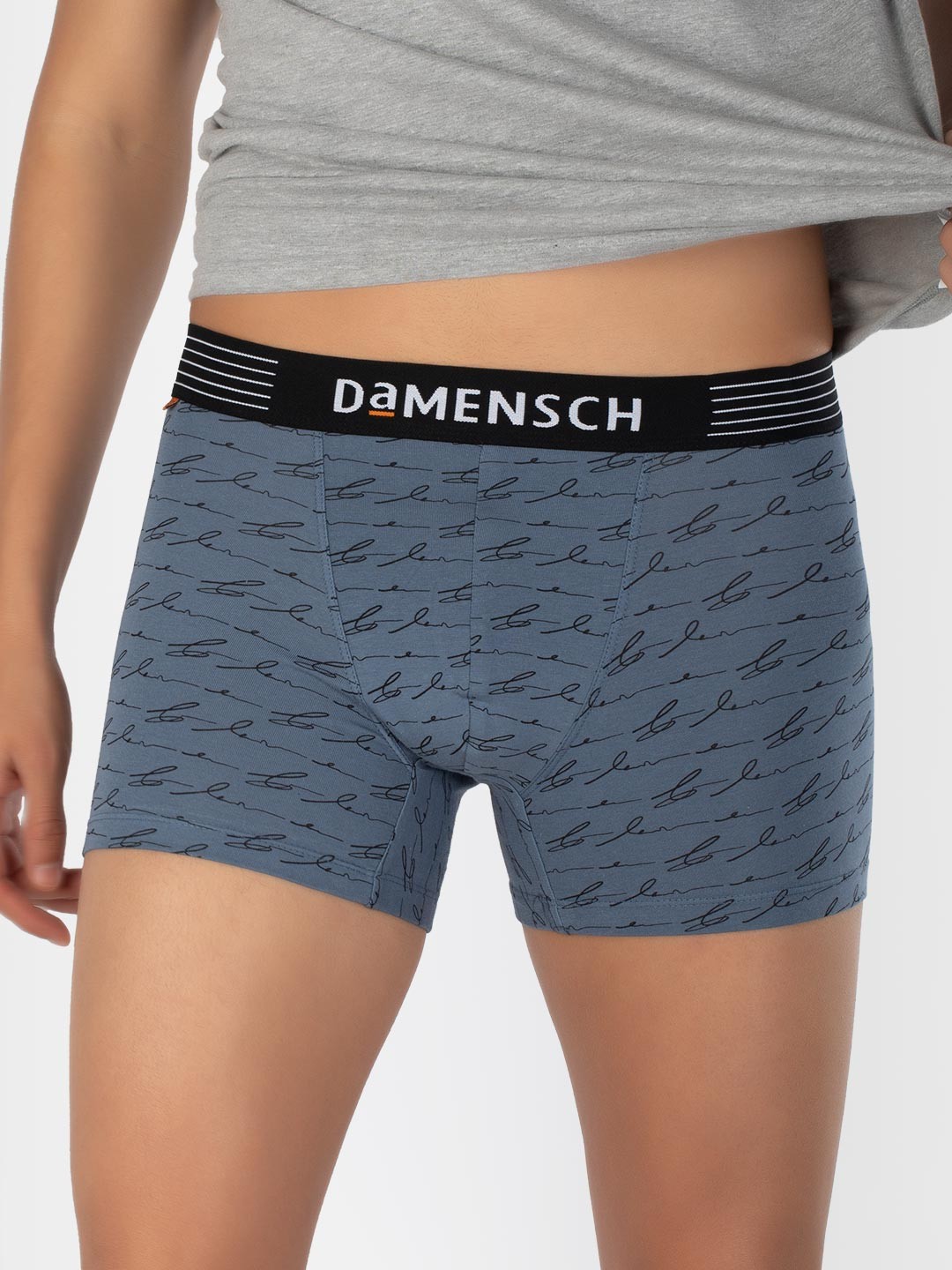

DAMENSCH Men Blue Printed Anti Bacterial Deo-Cotton Deodorizing Trunk DAM-CTP-T-WPB