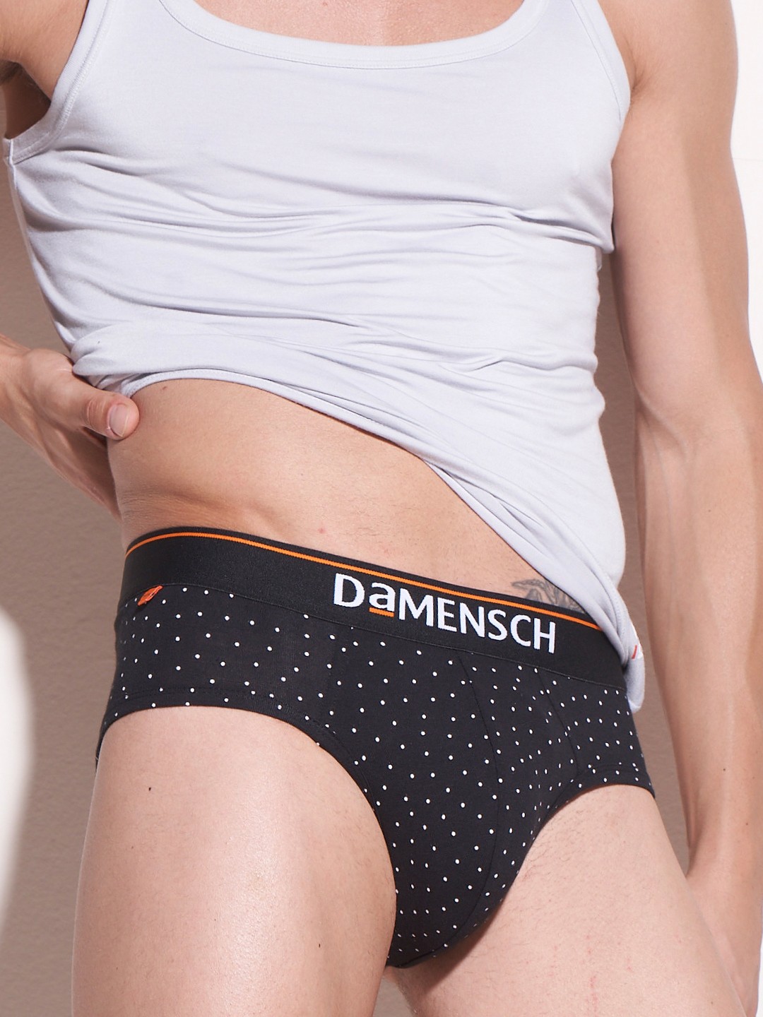 

DAMENSCH Men Deo-Cotton Printed Brief DAM-CTP-B-SPB, Black
