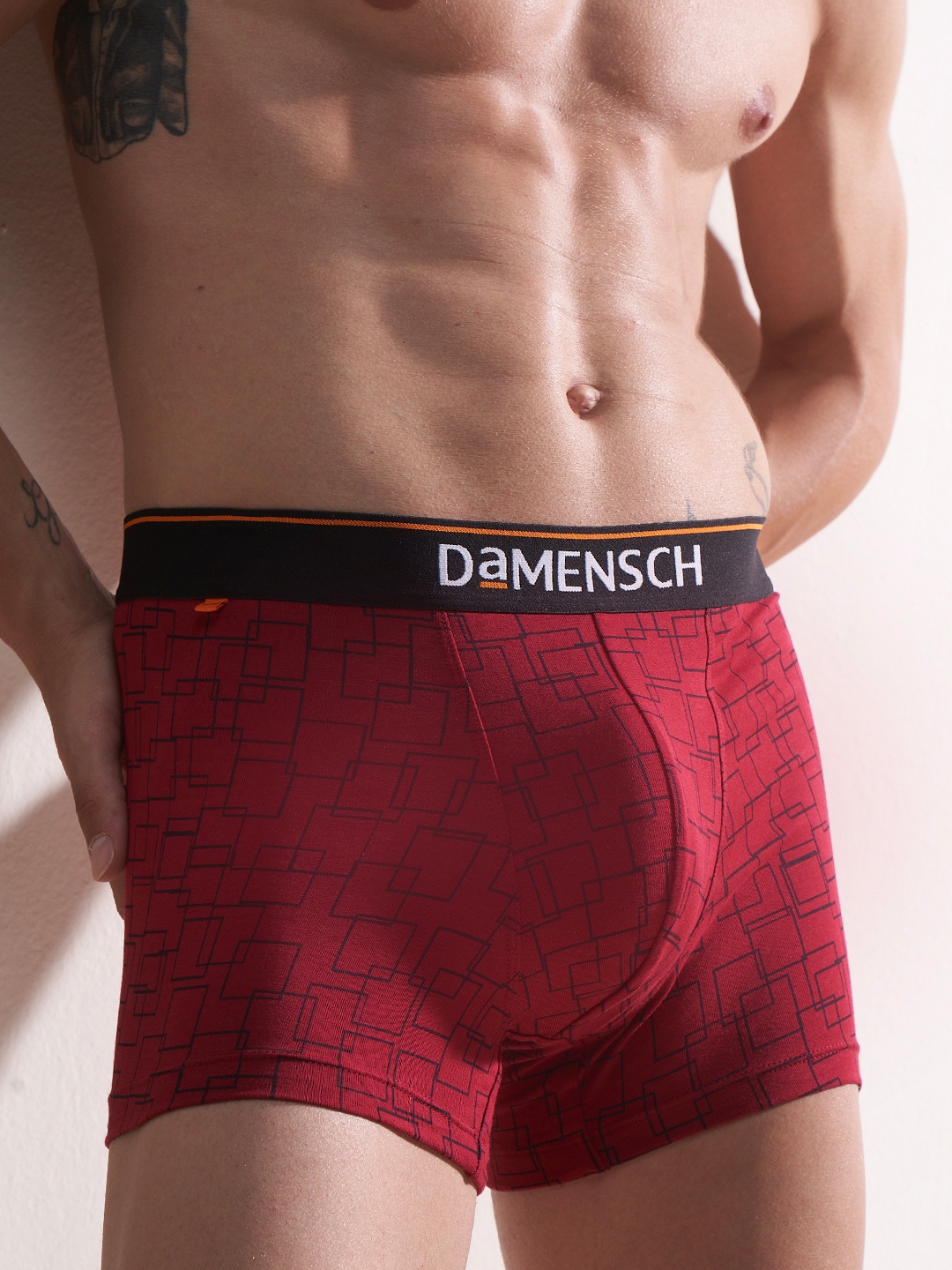

DaMENSCH Men Printed Deo-Cotton Deodorizing Anti Bacterial Trunks DAM-CTP-T-SNR, Red