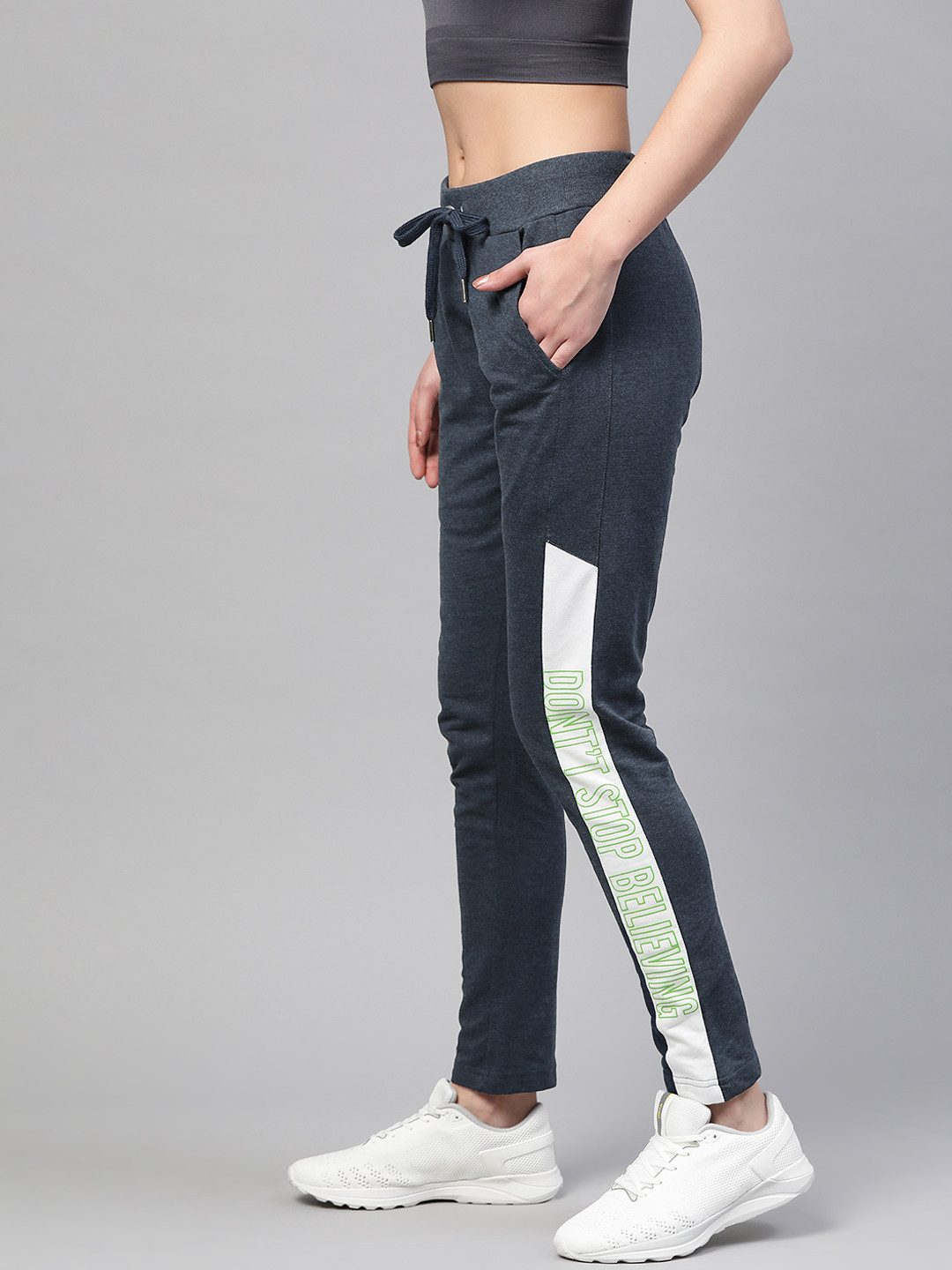 

M7 by Metronaut Women Navy Blue Solid Slim Fit Track Pants