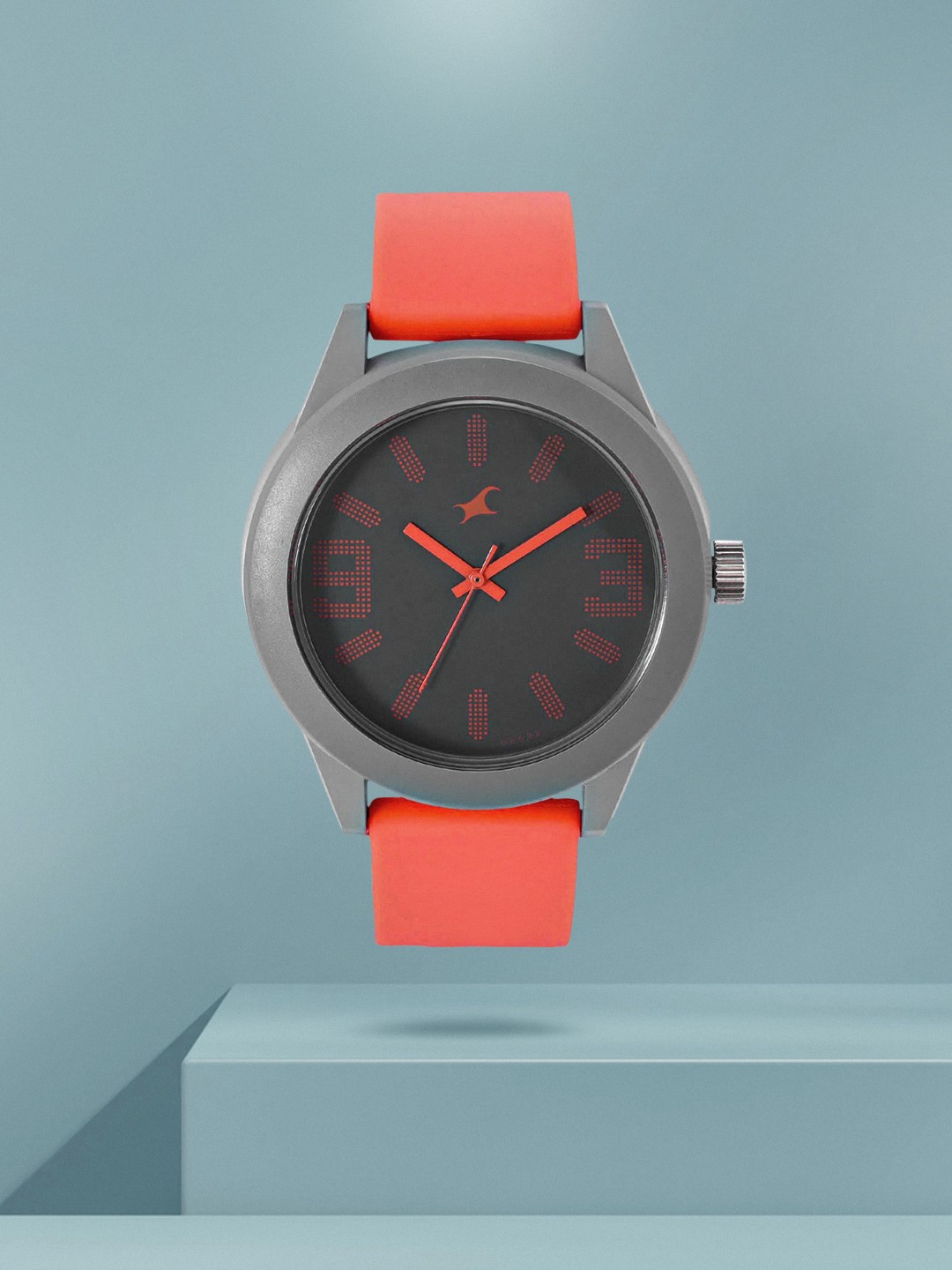 

Fastrack Unisex Grey Dial & Neon Orange Straps Analogue Watch 38003PP08J