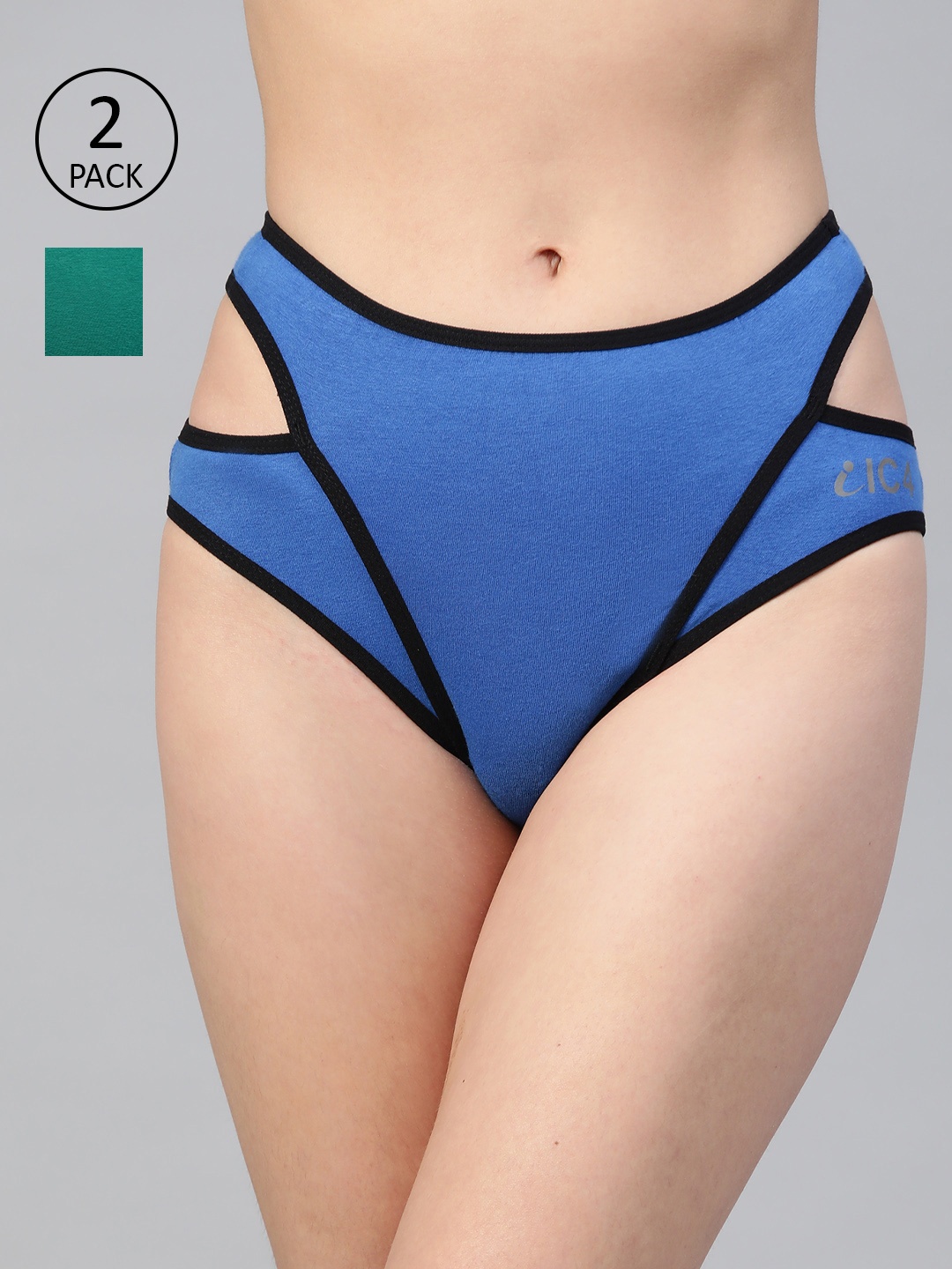 

IC4 Women Pack of 2 Solid Hipster 0RBM1004P2, Blue