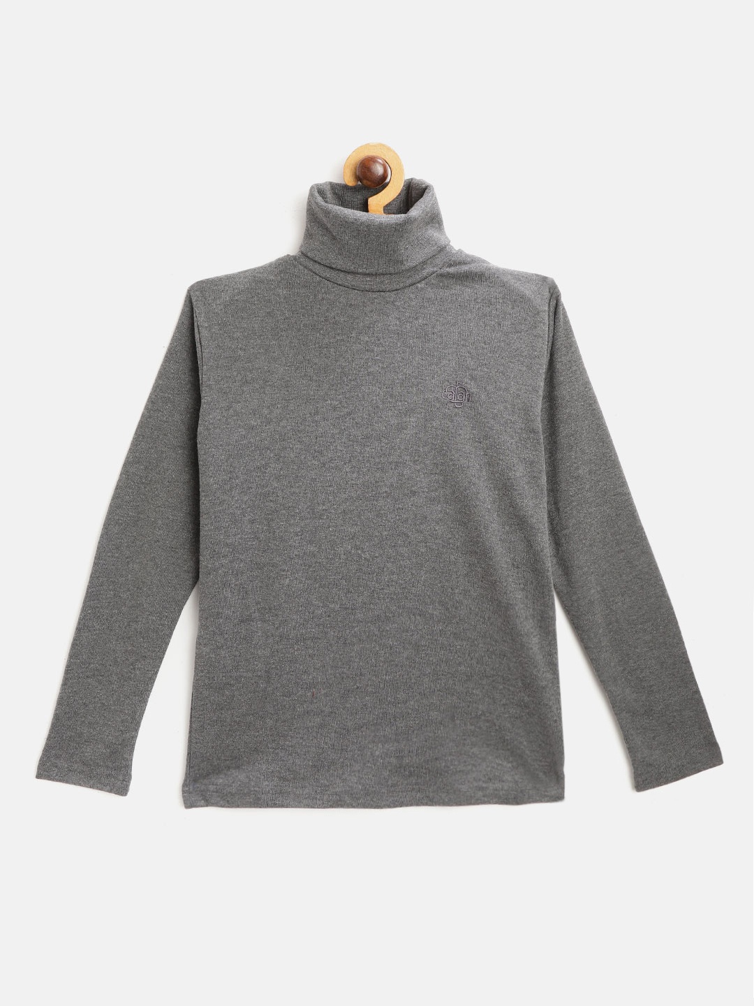 

CHIMPRALA Kids Charcoal Grey Solid Winter Skivvy