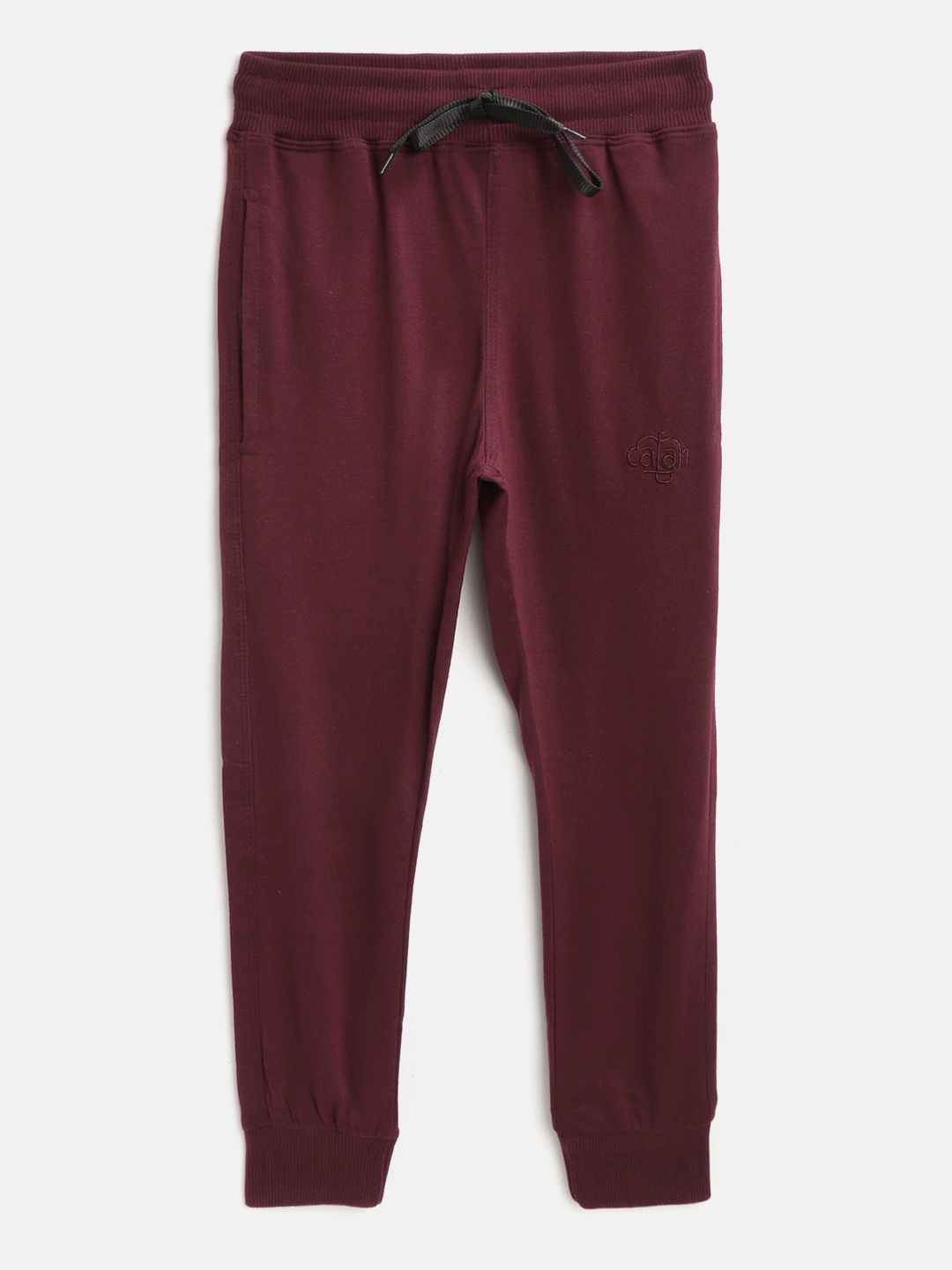 

CHIMPRALA Kids Burgundy Cotton Solid Antimicrobial Joggers